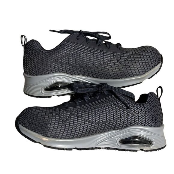 Skechers Comp Toe Shoes Woman’s 10 Uno SR Jhansi Navy Gray Slip Resistant - Picture 7 of 13